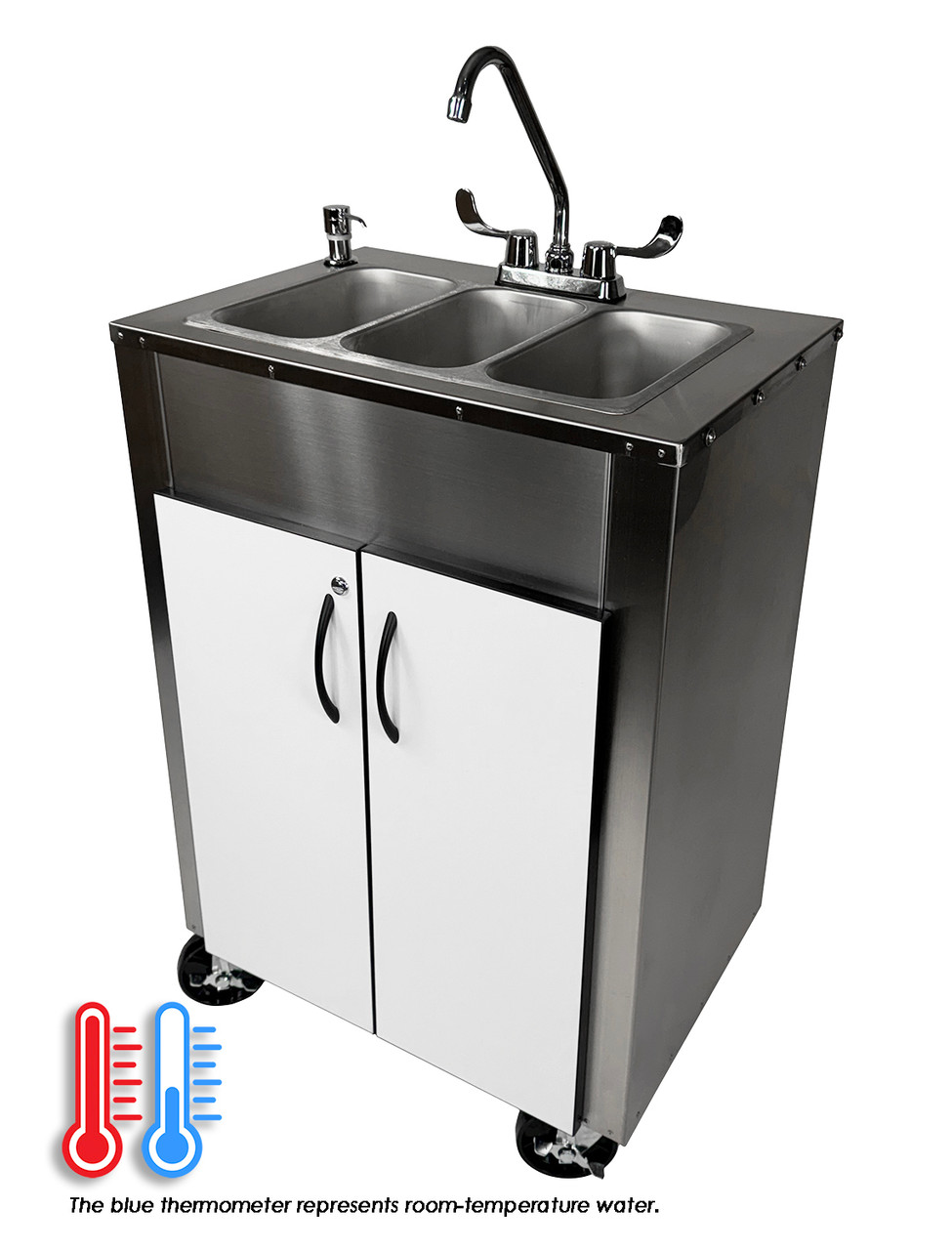 Pinnacle Stainless Steel Warewashing Station Front angled view 