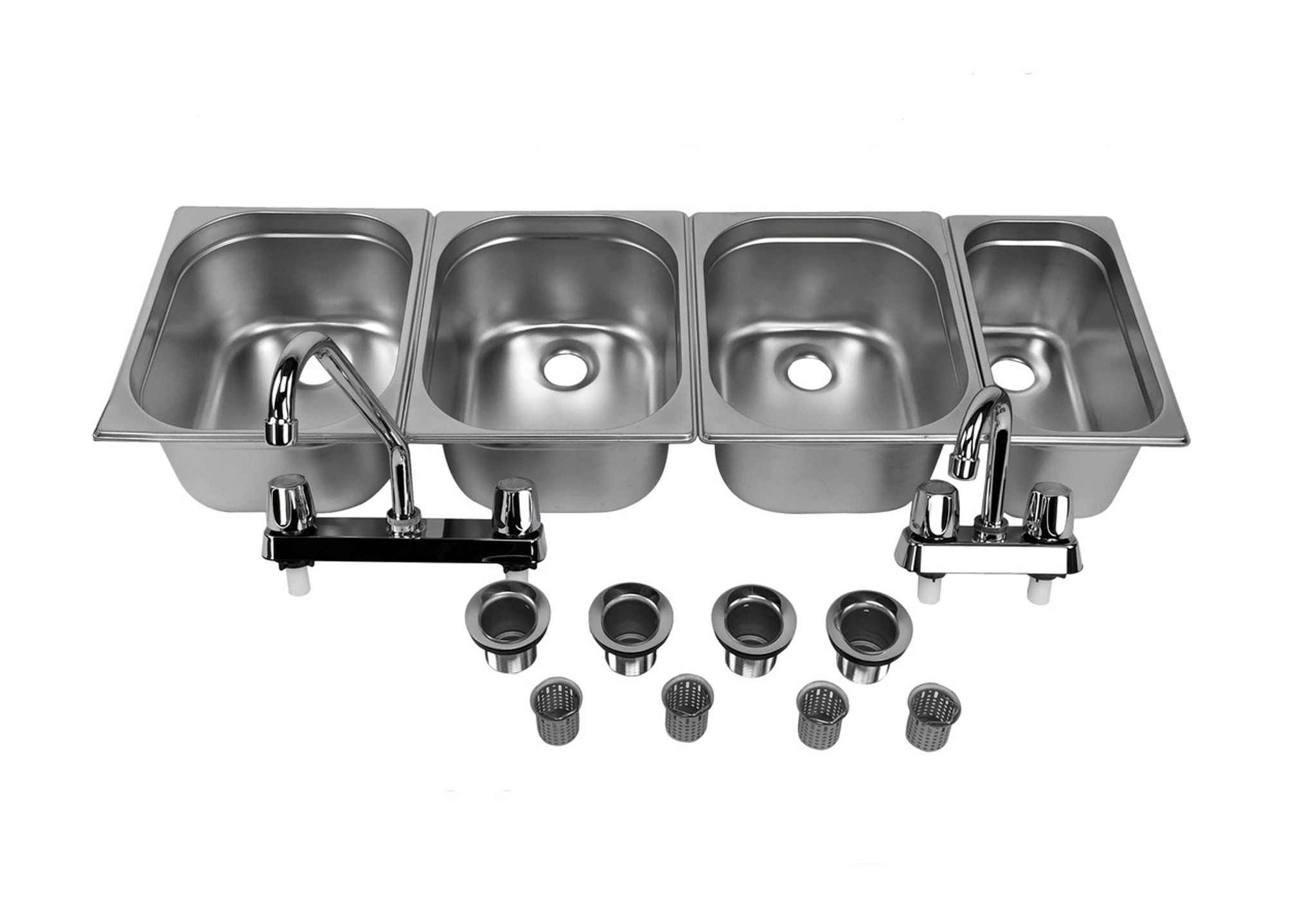 Concession Sink 4 Compartment Portable Food Truck Trailer 3l 1s Handwash Faucets