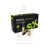 Ammunition SK Pistol Match Spezial 22LR -345m/s - 50 rounds Ammunition SK Pistol Match Spezial 22LR -345m/s - 50 rounds