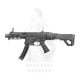 G&G MXC9 semi-automatic and full-automatic airsoft assault rifle replica for tactical training and skirmish use - Helvetia Defense