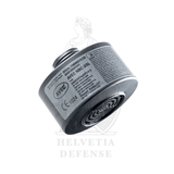 CBRN-Filter NBC-3/SL 40mm NATO-Gewinde STANAG 4155 Schutzklasse A2B2E2K2HgSXP3 D R gegen chemische biologische radiologische und nukleare Kampfstoffe – 20 Jahre Haltbarkeit vakuumverpackt – CE-zertifiziert EN 14387 – Helvetia Defense Genf