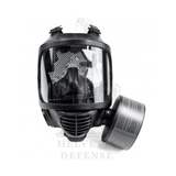 CM-6 Gasmaske komplettes CBRN-Kit Brombutylkautschuk mit Panorama-Visier, integriertem Trinksystem, doppeltem 40mm NATO-Gewinde EN 148-1 und 5-Punkt-Kopfbänderung – CE-zertifiziert EN 136 Klasse III – Helvetia Defense Genf