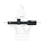 Schwarzes EOTECH Vudu 1-8x24 SFP Zielfernrohr mit beleuchtetem HC3-Absehen in der zweiten Bildebene