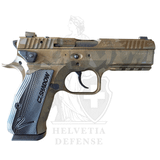 CZ Shadow 2 Compact Carry OR Pistole in FDE/Bronze-Camo-Ausführung, Kaliber 9 × 19 mm, optikbereiter Verschluss ohne Adapterplatte