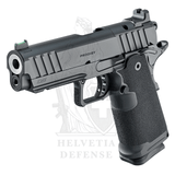 Springfield Armory 1911 DS Prodigy 4,25-Zoll AOS Pistole in 9 × 19 mm mit schwarzem Cerakote-Stahlgriffstück und -Verschluss, Doppelreihenmagazin und optikbereitem Verschluss