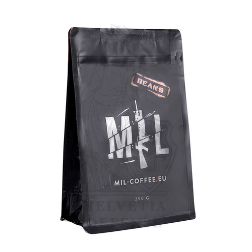 MIL-COFFEE Premium Arabica Beans – Roasted coffee in 250g and 500g bags available in Geneva