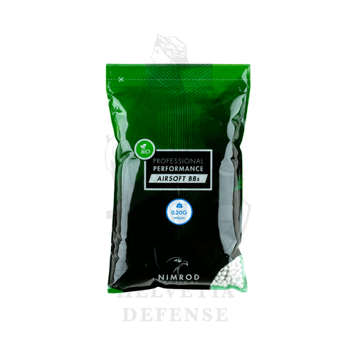NIMROD Bio BB Professional Performance 0.20 g premium biodegradable airsoft BBs, high-precision ammunition – 5000 rounds pack – Helvetia Defense