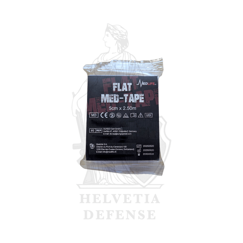 MED-TAPE MEDLIFE flaches Fixierpflaster, medizinisches Klebeband zur Befestigung von Verbänden und Notfallversorgung – Helvetia Defense