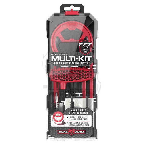 Real Avid Gun Boss Multi-Kit Reinigungsset mit Bore Boss, Phosphorbronzebürsten, Laufwischer, beschichteter Stahlstange und Butterfly-Etui – Helvetia Defense Genf
