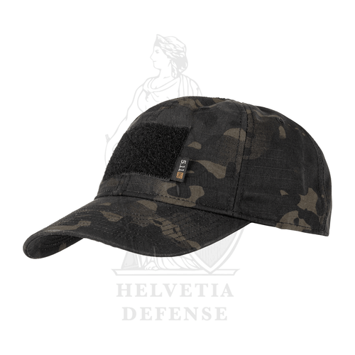 5.11 Tactical Flag Bearer Cap MultiCam Black 6-Panel mit Klett-Patchfläche vorne, Belüftungsösen und verstellbarem Verschluss – Helvetia Defense Genf