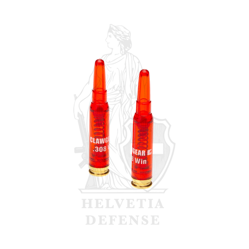 Clawgear Snap Caps .308 Winchester 2er-Pack inerte Trainingspatronen aus rotem Polymer mit internem Federpuffer zum Schlagbolzenschutz, realistische Masse und Dimensionen für Halbautomat und Repetierwaffe Trockentraining – 100% inert – Helvetia Defense Genf