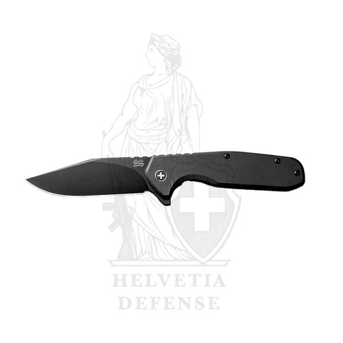  N.Sutter Quercus NS01A Black Swiss-designed folding pocket knife with D2 blade and frame lock 