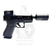 B&T Hush Puppy Set mit Glock 43X in 9 mm, kompaktem Mini‑JET-Schalldämpfer und Aimpoint-ACRO-P‑2-Leuchtpunktvisier