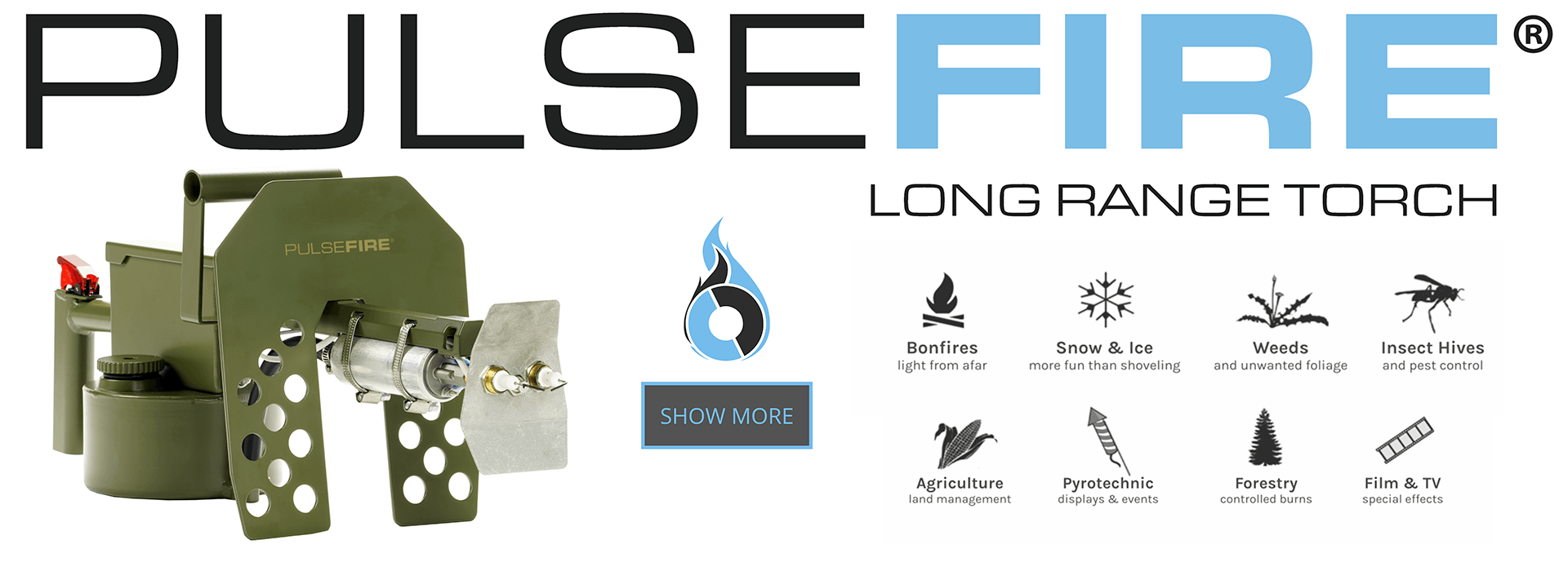 Exothermic Pulsefire LRT – handheld long range torch system, 25 ft reach, gasoline-powered – Helvetia Defense Geneva