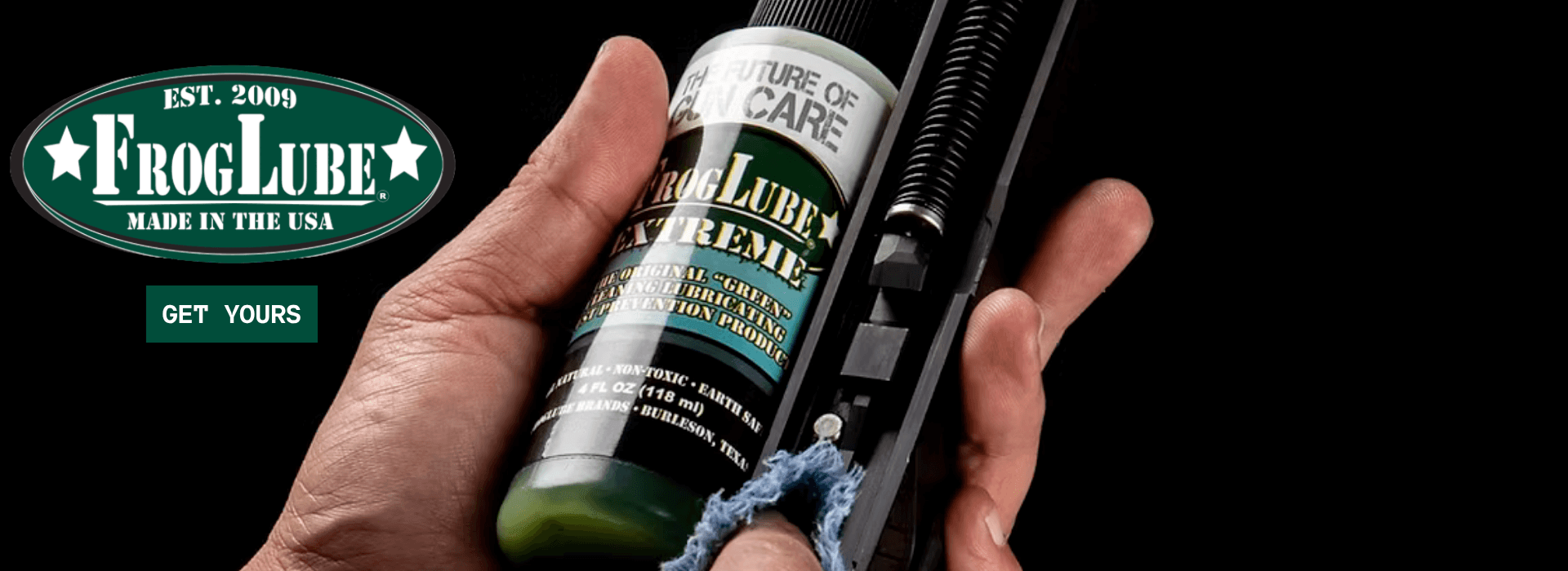 FrogLube – world's first completely bio-based weapons care system – non-toxic and food-grade safe