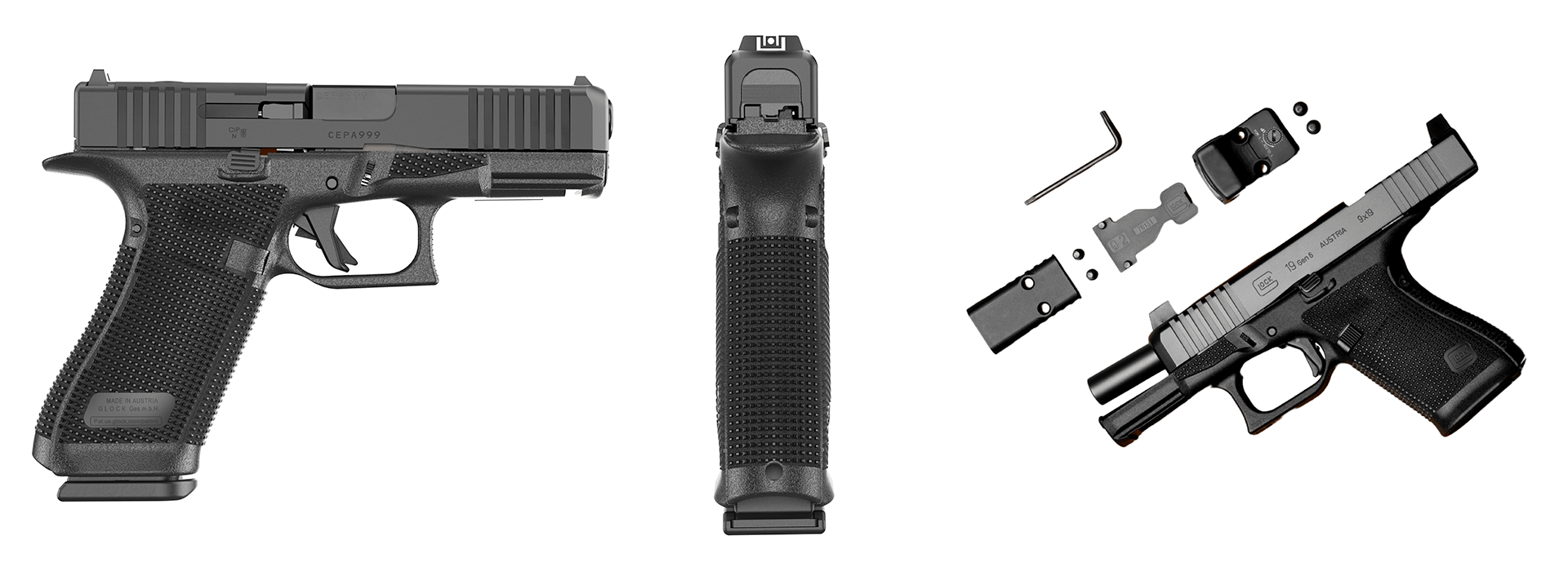 Pistolet GLOCK 45 Gen6 9x19 – nouvelle génération avec culasse MOS et détente améliorée