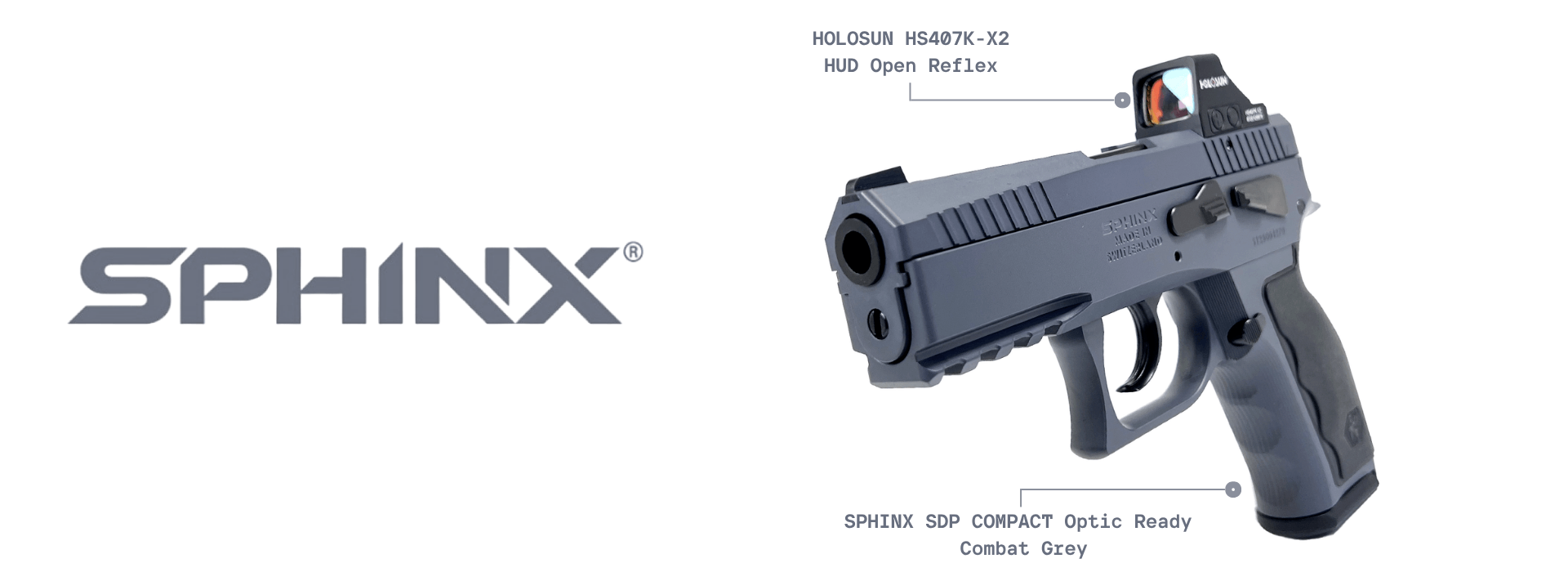 Sphinx STP Compact Optic Redan Combat Grey 9mm – Swiss-made precision pistol – Helvetia Defense Geneva