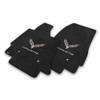 C7 Corvette Stingray Lloyd Floor Mats Black with C7 Crossed Flag Logo & Corvette Script