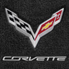 C7 Corvette Stingray Lloyd Floor Mats Black with C7 Crossed Flag Logo & Corvette Script