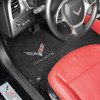 C7 Corvette Stingray Lloyd Floor Mats Black with C7 Crossed Flag Logo & Corvette Script