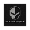 C7 Corvette Floor Mats - Lloyd Mats Jet/Black with Jake Skull Logo & Stingray Script 