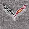 C7 Corvette Stingray Floor Mats - Lloyd Mats Gray with C7 Crossed Flag Logo