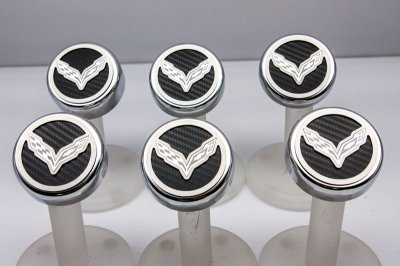 2014-2016 Corvette Stingray Z06/C7/Z51 Fluid Cap Cover 6Pc Set With Corvette Flag Emblem