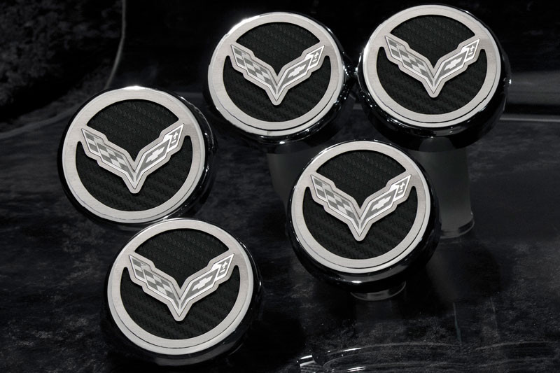 2014-2016 Corvette Z06/C7/Z51 Stingray | Fluid Cap Cover 5Pc Set with Corvette Flag Emblem