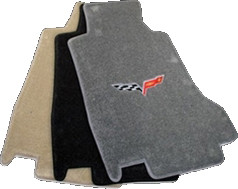 C6 CORVETTE FLOOR MATS WITH C6 EMBLEM-POST MOUNT 2005-2007.5