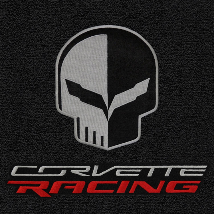 C7 CORVETTE LLOYD MATS FLOOR MATS BLACK WITH JAKE SKULL & CORVETTE RACING LOGO