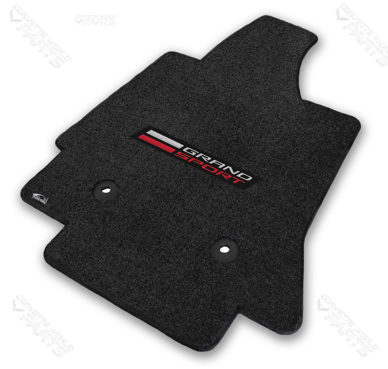 1 "C7 LLYODS ULTIMAT FRONT GRANDSPORT SINGLE LOGO  JET BLACK FLOOR MATS"