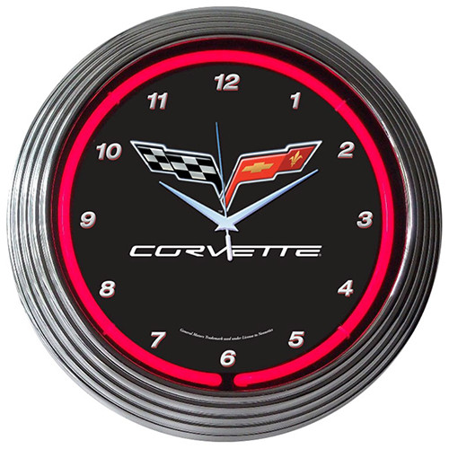C6 CORVETTE NEON CLOCK