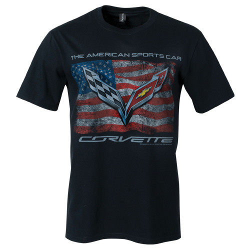 C7 CORVETTE VINTAGE USA FLAG TEE