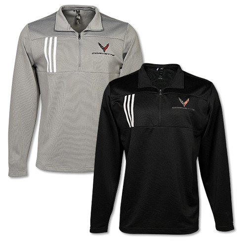 C8 CORVETTE ADIDAS 3 STRIPE 1/4 ZIP