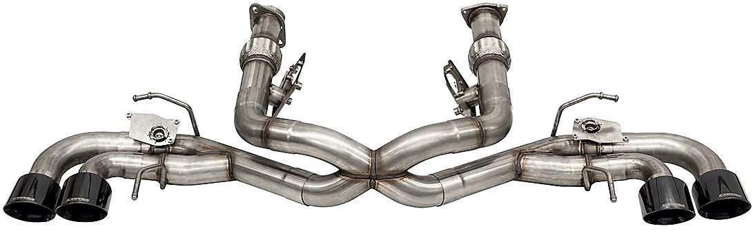 CORSA C8 MUFFLER DELETE 3" AFM ONLY CAT BACK QUAD 4.5" BLACK TIPS FOR VEHICLES W/ NPP