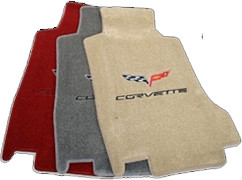 C6 CORVETTE FLOOR MATS WITH C6 EMBLEM AND CORVETTE SCRIPT-HOOK MOUNT 2007.5-2013