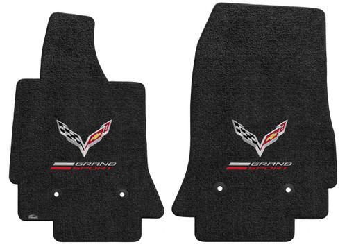 1 "C7 LLYODS ULTIMAT FRONT GRANDSPORT DOUBLE LOGO JET BLACK FLOOR MATS"