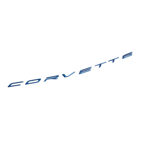C8 Corvette Script Rear Emblem in Elkhart Lake Blue Metallic