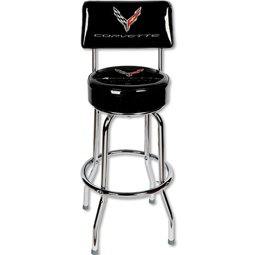 NEXT GENERATION C8 CORVETTE COUNTER STOOL WITH BACK