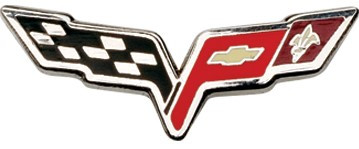 C6 CORVETTE CROSSFLAGS LAPEL PIN