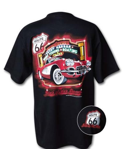END OF ROAD ROUTE 66 T-SHIRT BLACK