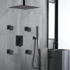 Black In-Wall mounted Bathroom Waterfall Shower Set