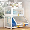 Sturdy 3-Tier Kitchen Dish Rack With Drawer-Style Shelf