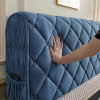 Solid Color All inclusive Luxury Velvet Quilted Headboard Cover