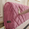 Solid Color All inclusive Luxury Velvet Quilted Headboard Cover