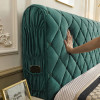 Solid Color All inclusive Luxury Velvet Quilted Headboard Cover