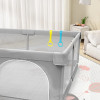 Baby Playpens Light Gray  Playground with Pull Ring Child Safety Barrier Fence