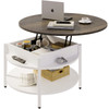 Round Lift Top Coffee Table with Storage and Hidden Compartment