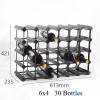 30 Bottles pine wood and metal timber modular wine racks