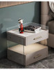 Smart Side Nightstand Table with 2 Drawers BT speakerFingerprint Unlock